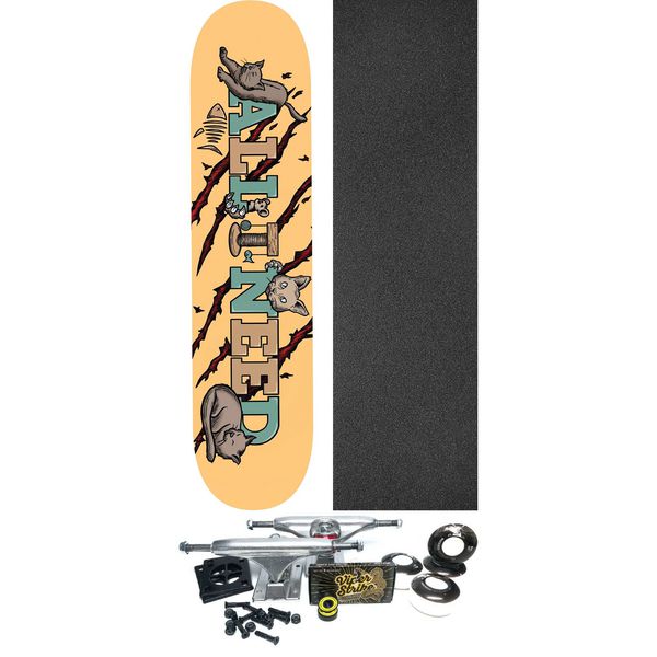 All I Need Skateboards Cats Skateboard Deck - 8.3" x 32" - Complete Skateboard Bundle